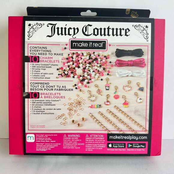 Juicy Couture Pink & Precious Charm Bracelet Making Kit 10 Bracelets Diy Jewelry - Picture 3 of 3